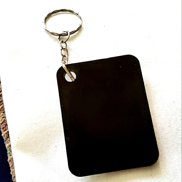 NEW Handmade Keychain Bag Tag! Steampunk Victorian Clock. Black & Aged Silver. - Picture 3 of 7